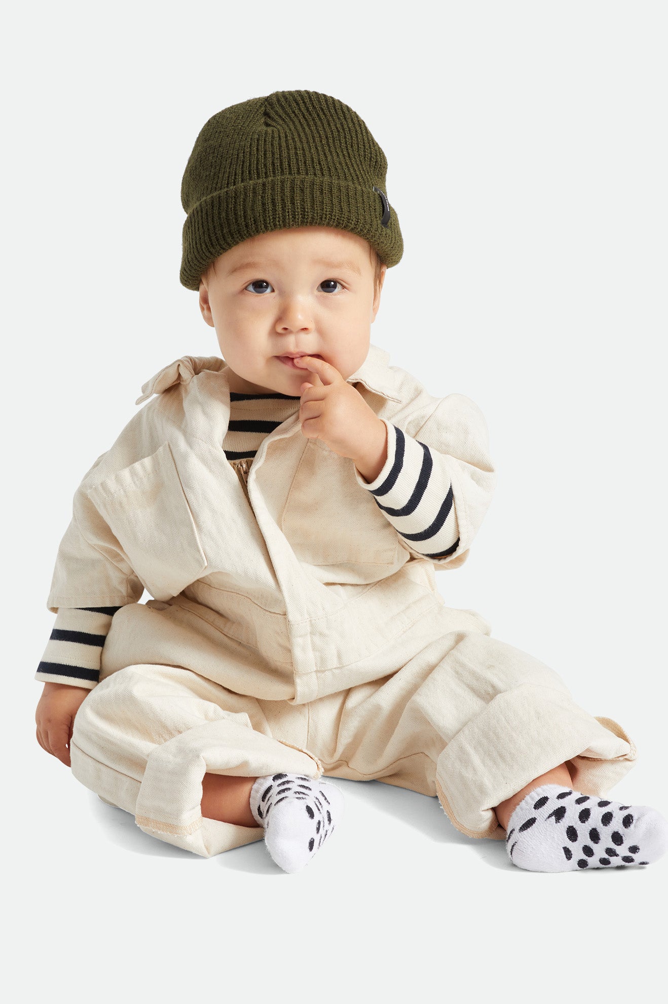 Czapki Beanie Damskie Brixton Baby Heist Oliwkowe | JGPMO-4932