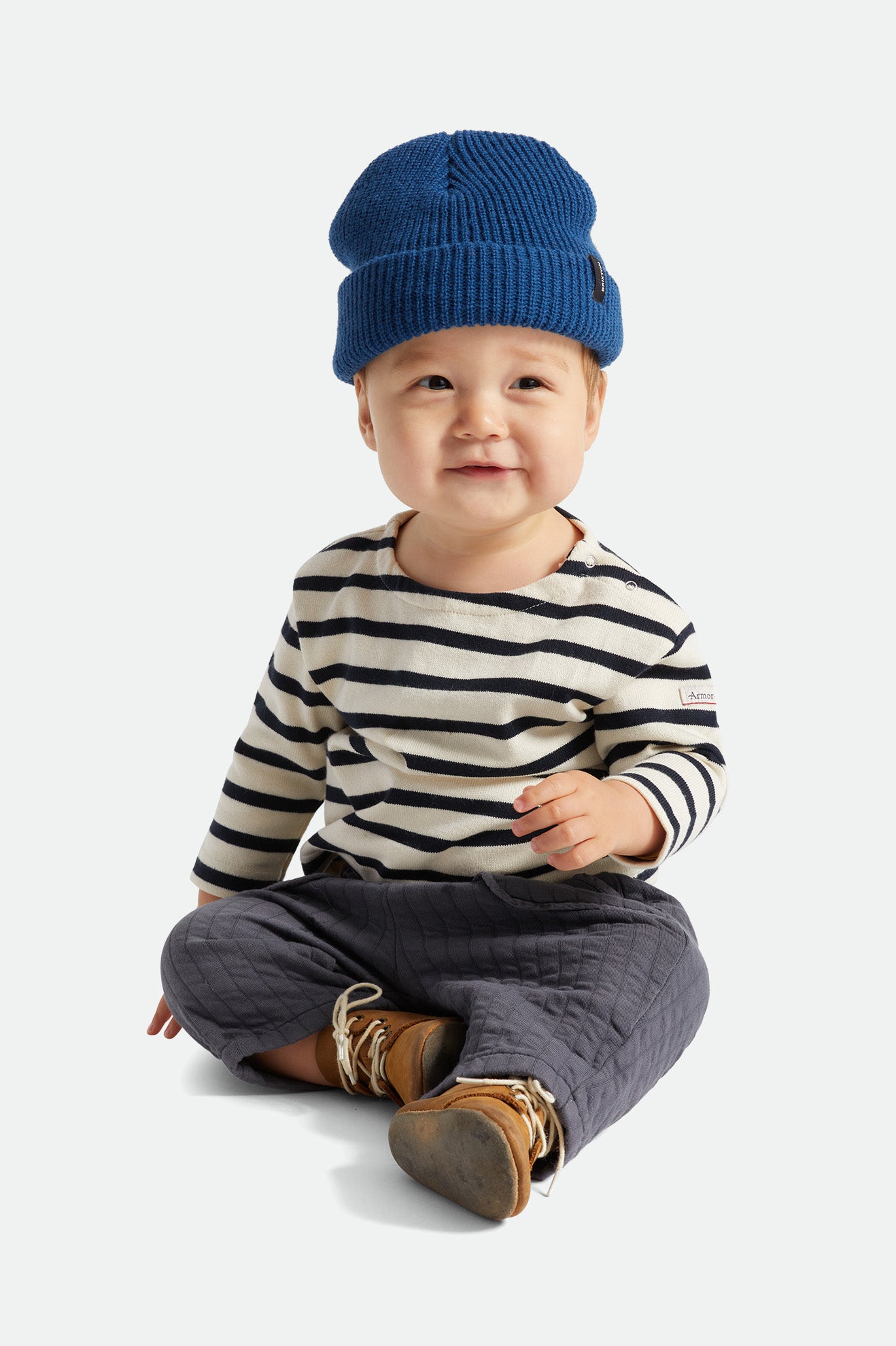 Czapki Beanie Męskie Brixton Baby Heist Niebieskie | JBRNH-5726