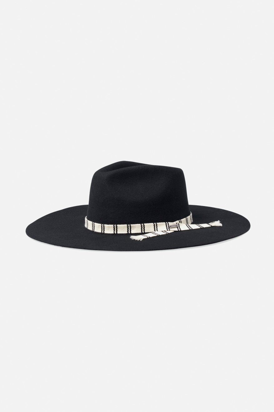 Fedory Damskie Brixton Leigh Felt Fedora Czarne | MQACB-3689