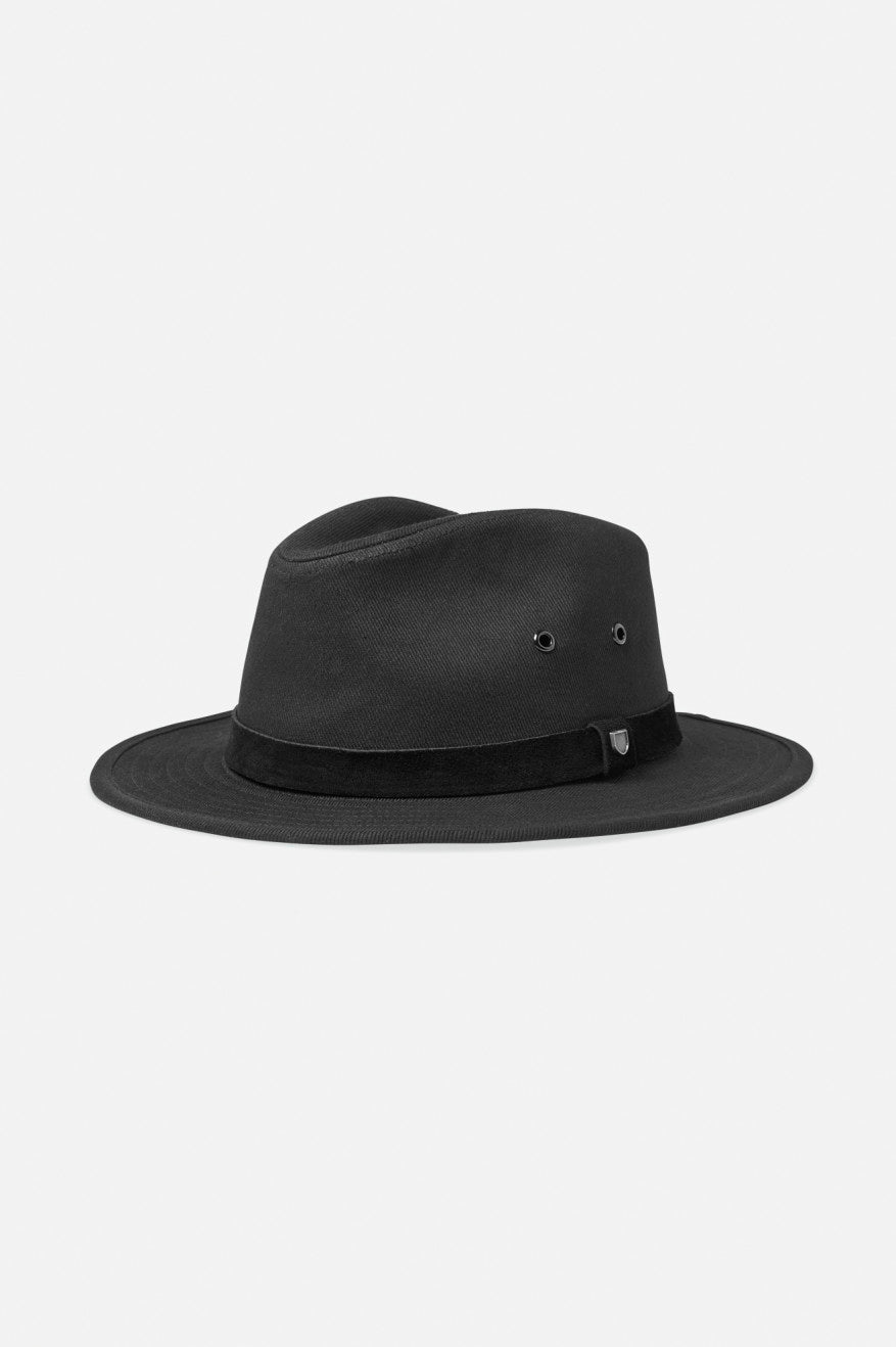 Fedory Damskie Brixton Messer Utility Adventure Fedora Czarne | BAIYP-2048