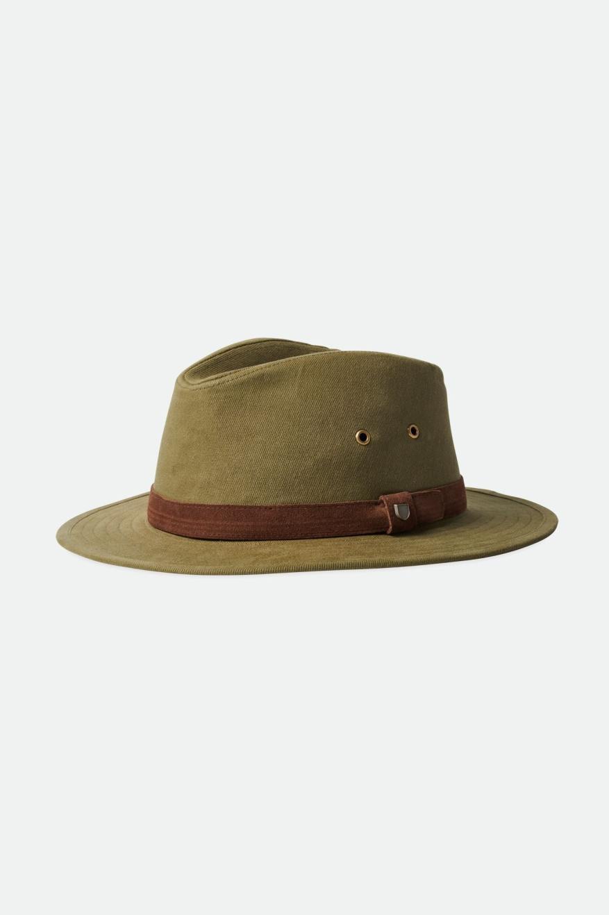 Fedory Damskie Brixton Messer Utility Adventure Fedora Oliwkowe | UISTF-2967