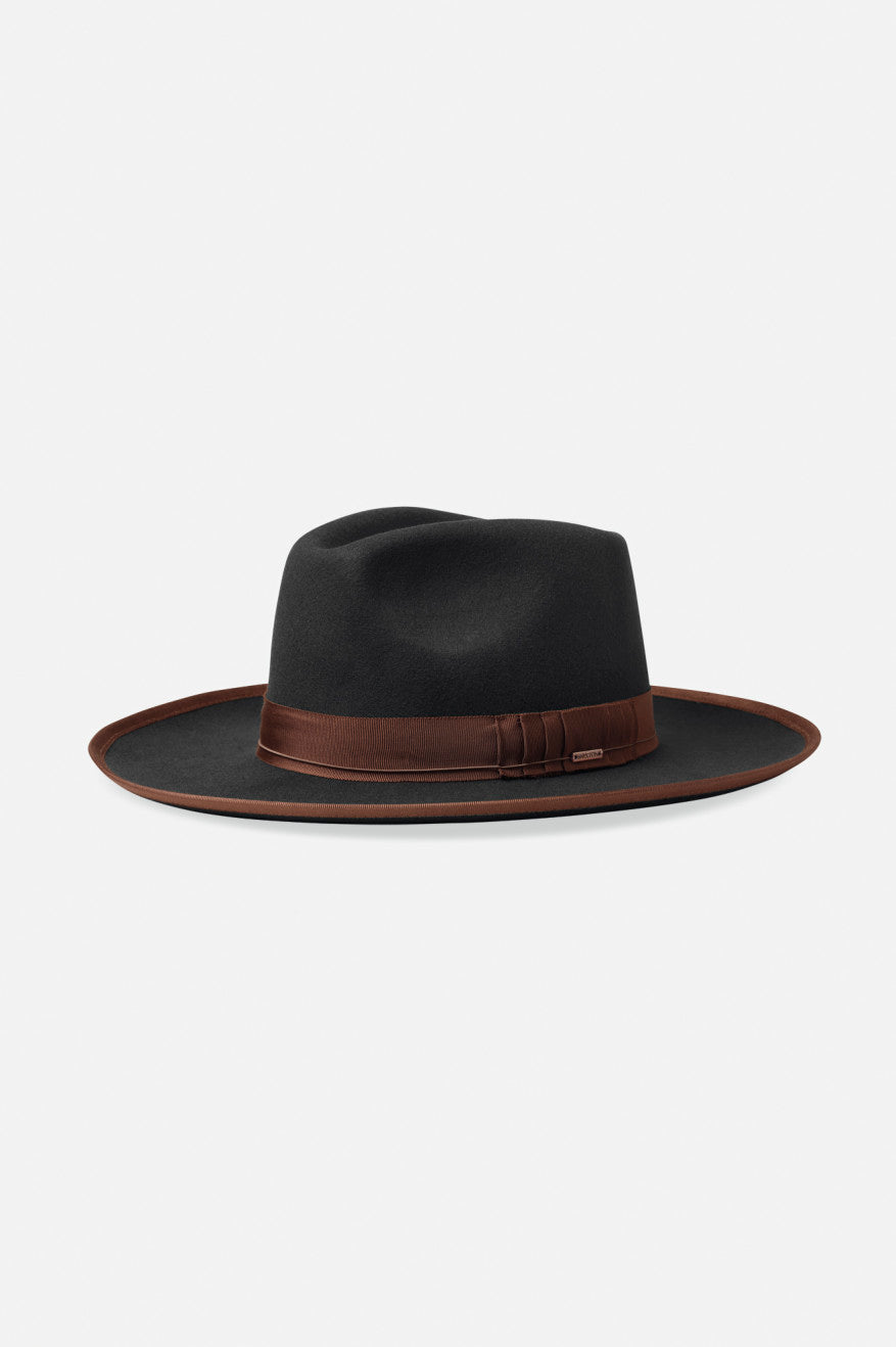 Fedory Damskie Brixton Reno Fedora Czarne Brązowe | MOTAR-6871