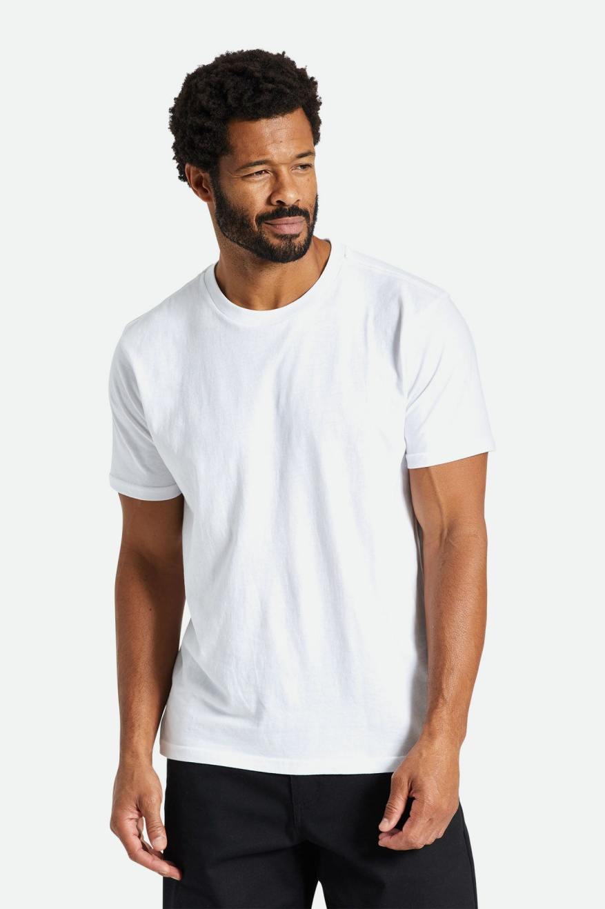 Najfatalniejszy Męskie Brixton Basic S/S Tailored Białe | CNMDZ-0964