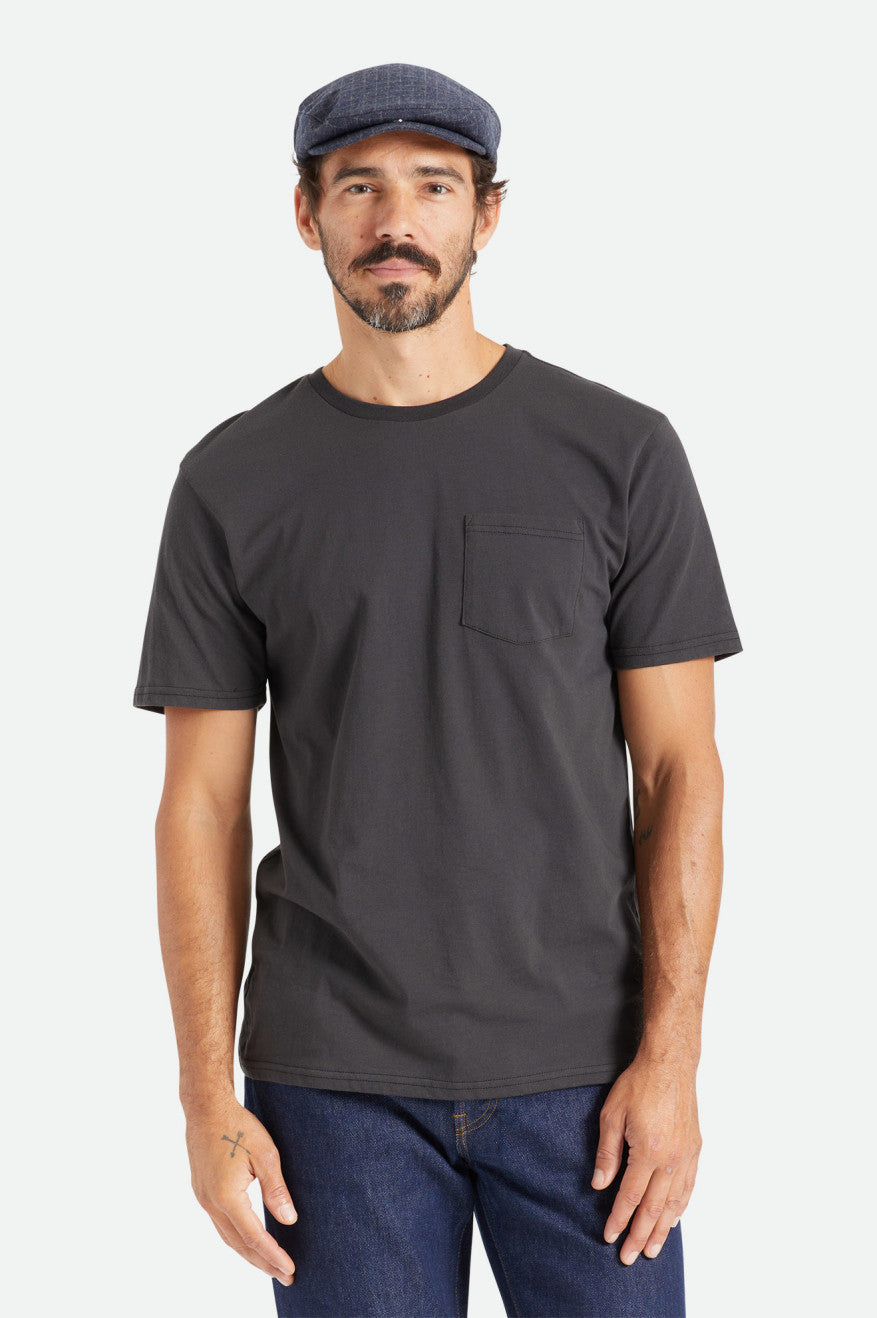 Najfatalniejszy Męskie Brixton Basic S/S Pocket Czarne | DFSYP-0531