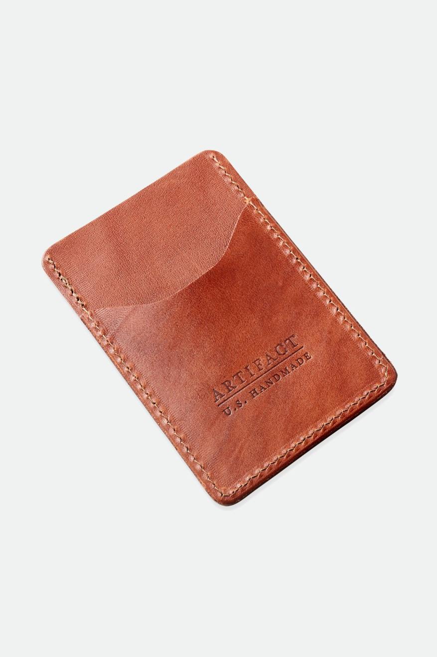 Akcesoria Unisex Brixton Artifact Skórzane Card Holder Wallet Brązowe | MTXAH-4768