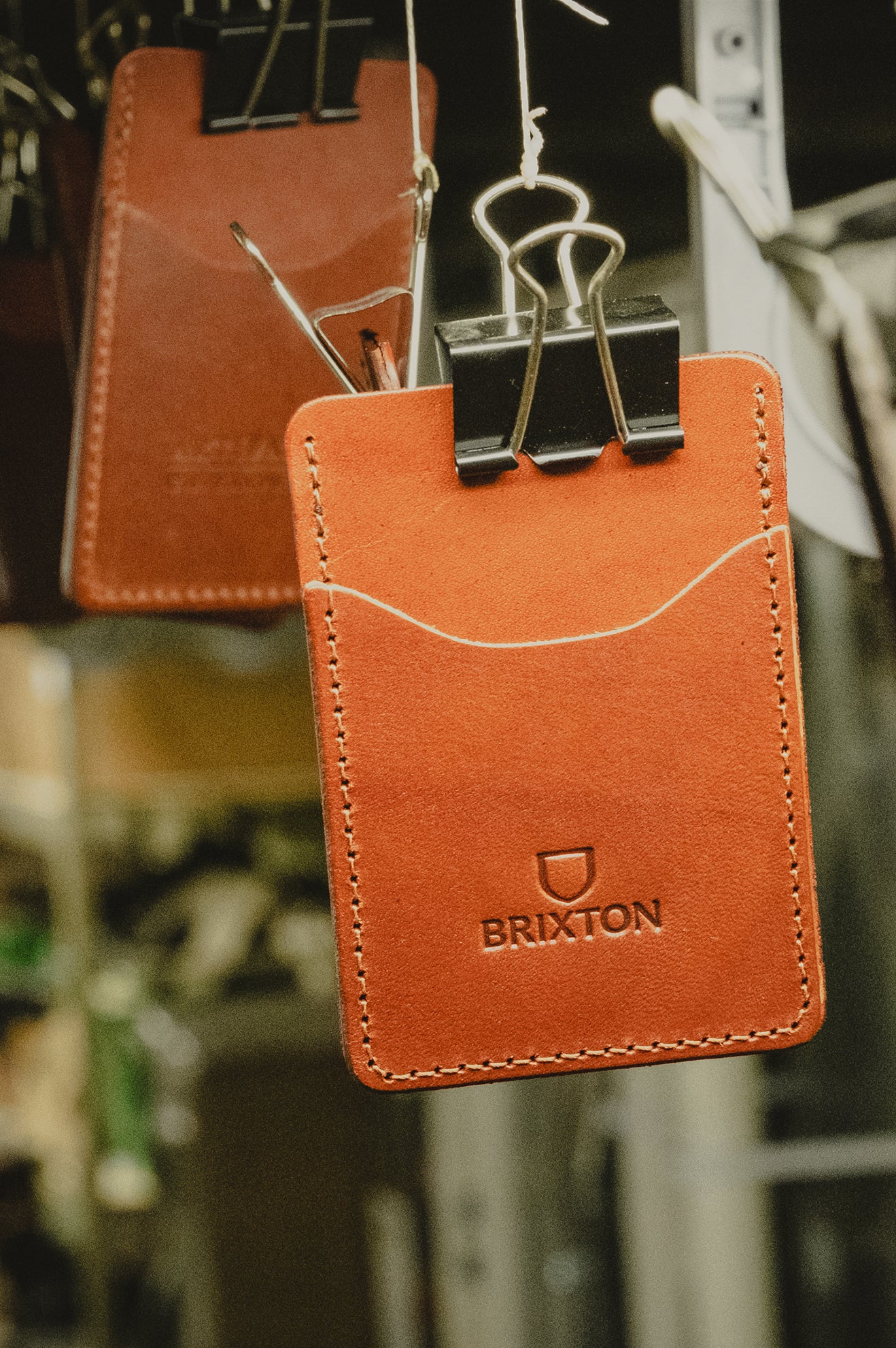 Akcesoria Unisex Brixton Artifact Skórzane Card Holder Wallet Brązowe | MTXAH-4768