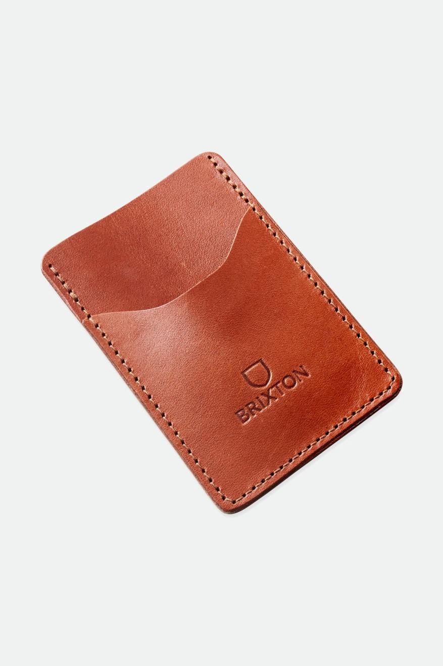 Akcesoria Unisex Brixton Artifact Skórzane Card Holder Wallet Brązowe | MTXAH-4768