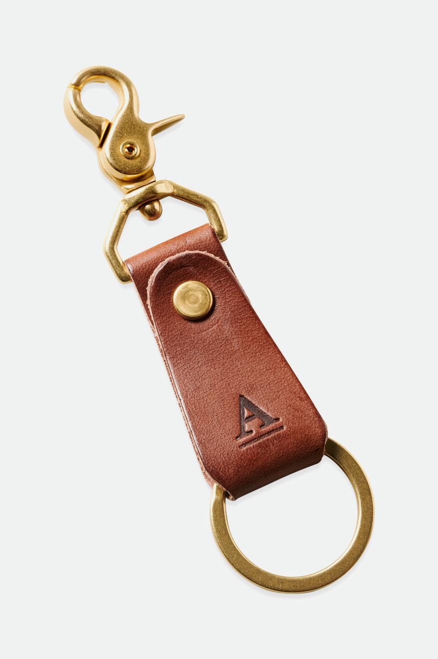 Akcesoria Unisex Brixton Artifact Skórzane Key Clip Brązowe | TYQBR-6153