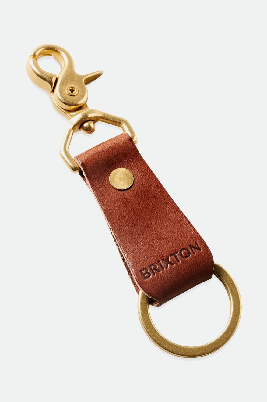 Akcesoria Unisex Brixton Artifact Skórzane Key Clip Brązowe | TYQBR-6153