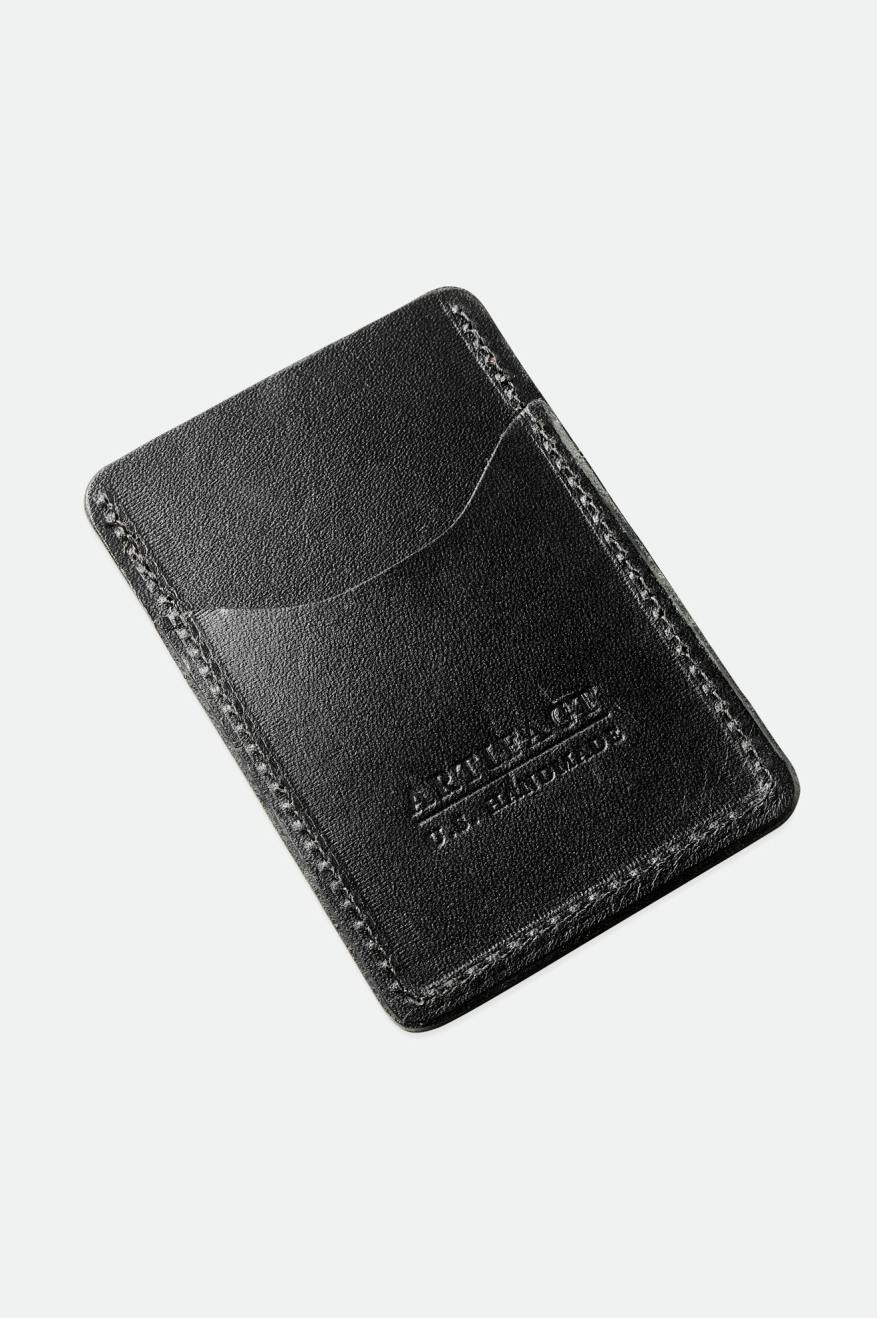 Akcesoria Unisex Brixton Artifact Skórzane Card Holder Wallet Czarne | XOBJI-7943