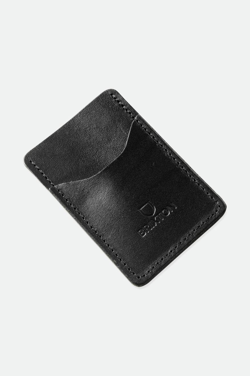 Akcesoria Unisex Brixton Artifact Skórzane Card Holder Wallet Czarne | XOBJI-7943