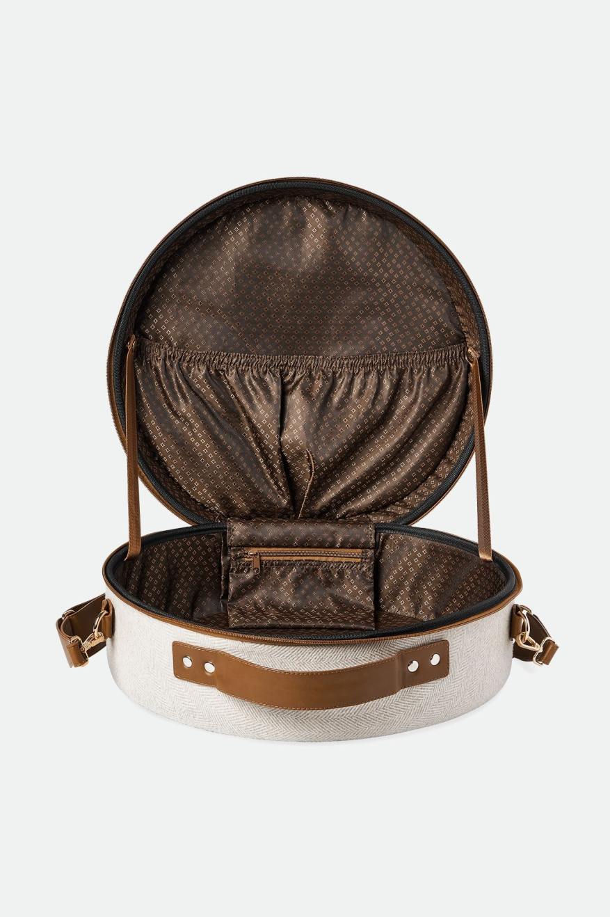 Akcesoria Unisex Brixton Done Proper Fedora Travel Case Kremowe Beżowe | ZBDPH-8315