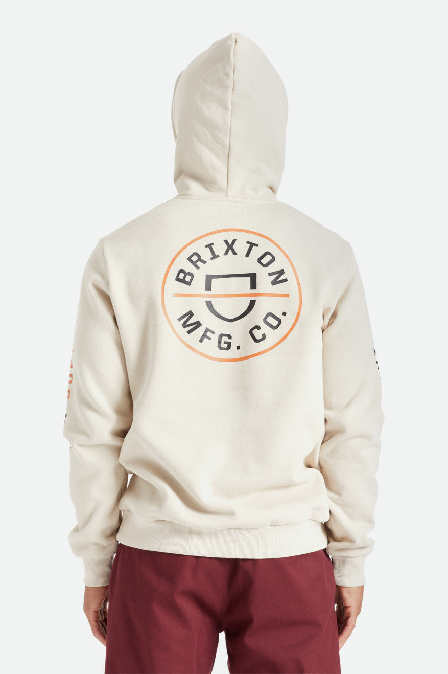 Bluzy Z Kapturem Męskie Brixton Crest Beżowe Pomarańczowe Czarne | JTYFQ-2198