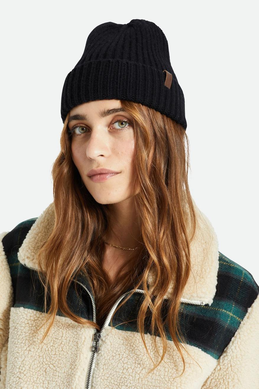 Czapki Beanie Męskie Brixton Heist Reserve Cashmere Czarne | EMITJ-6523