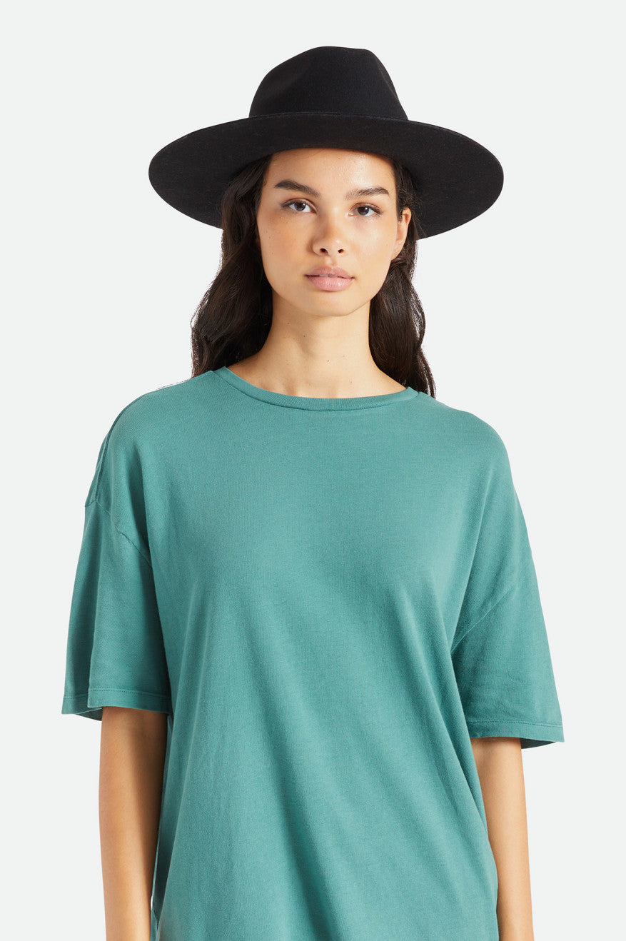 Czapki Damskie Brixton Cohen Cowboy Hat Czarne | SLUOE-0817