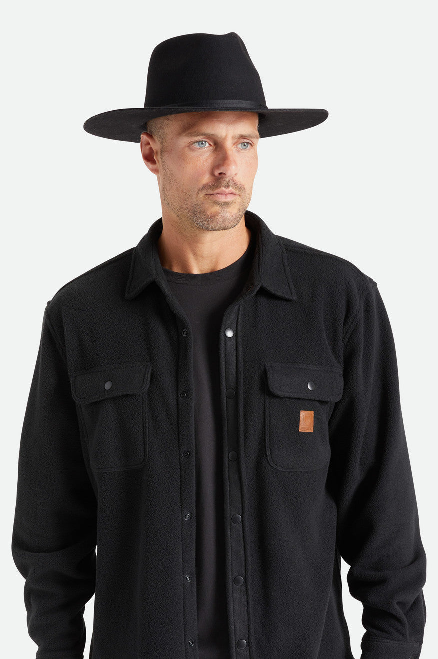 Czapki Damskie Brixton Cohen Cowboy Hat Czarne | SLUOE-0817