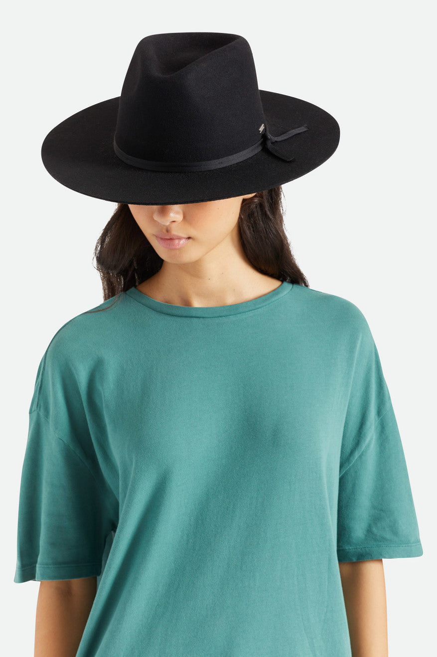 Czapki Damskie Brixton Cohen Cowboy Hat Czarne | SLUOE-0817