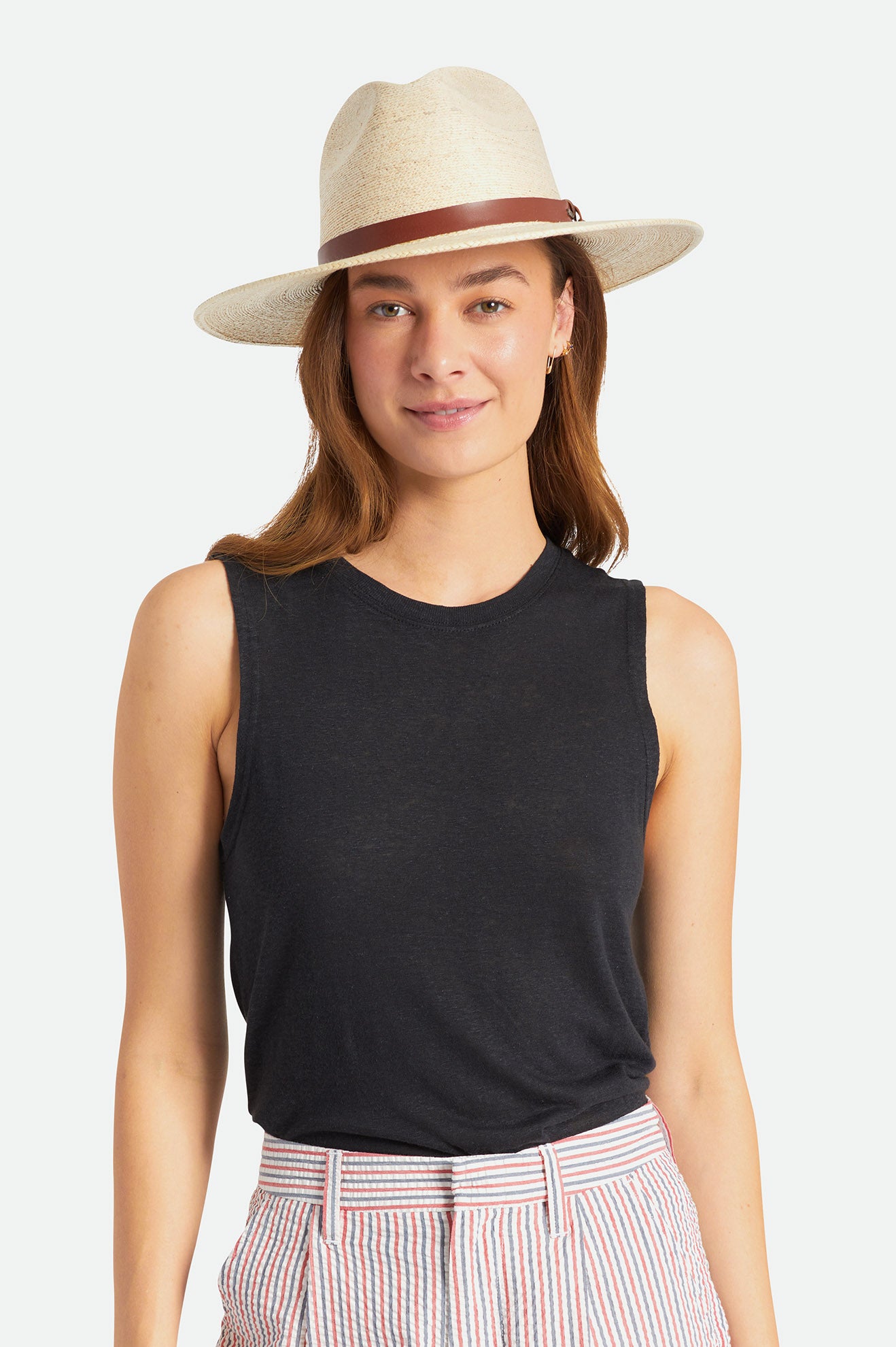 Czapki Damskie Brixton Field Proper Straw Hat Beżowe | USTAE-0364