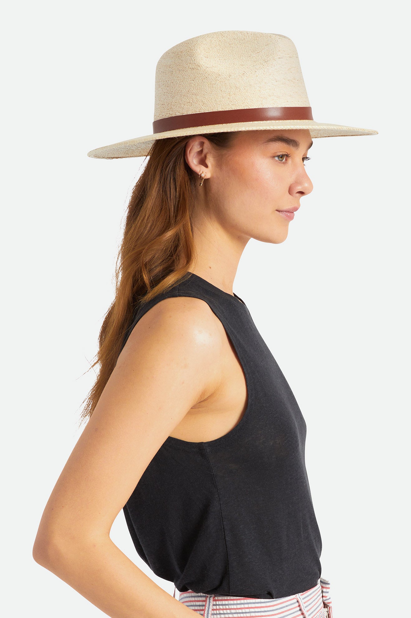 Czapki Damskie Brixton Field Proper Straw Hat Beżowe | USTAE-0364