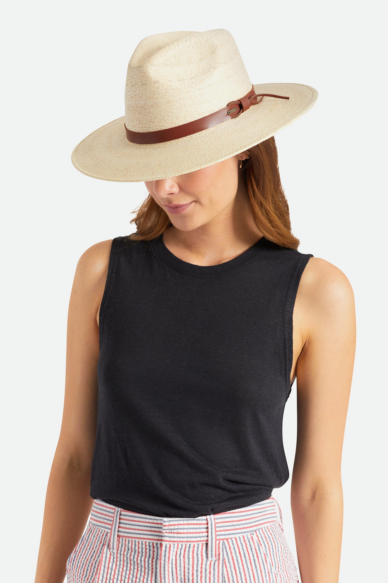 Czapki Damskie Brixton Field Proper Straw Hat Beżowe | USTAE-0364