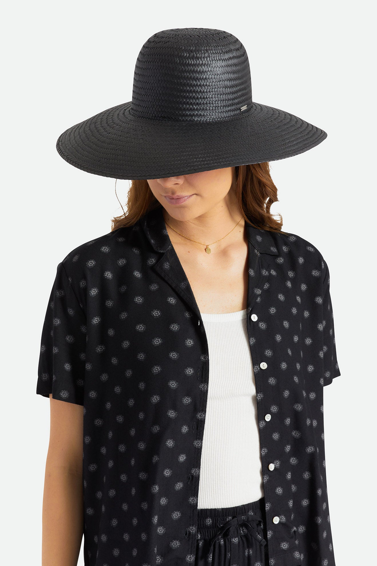 Czapki Damskie Brixton Janae Sun Hat Czarne | VJDQO-7318