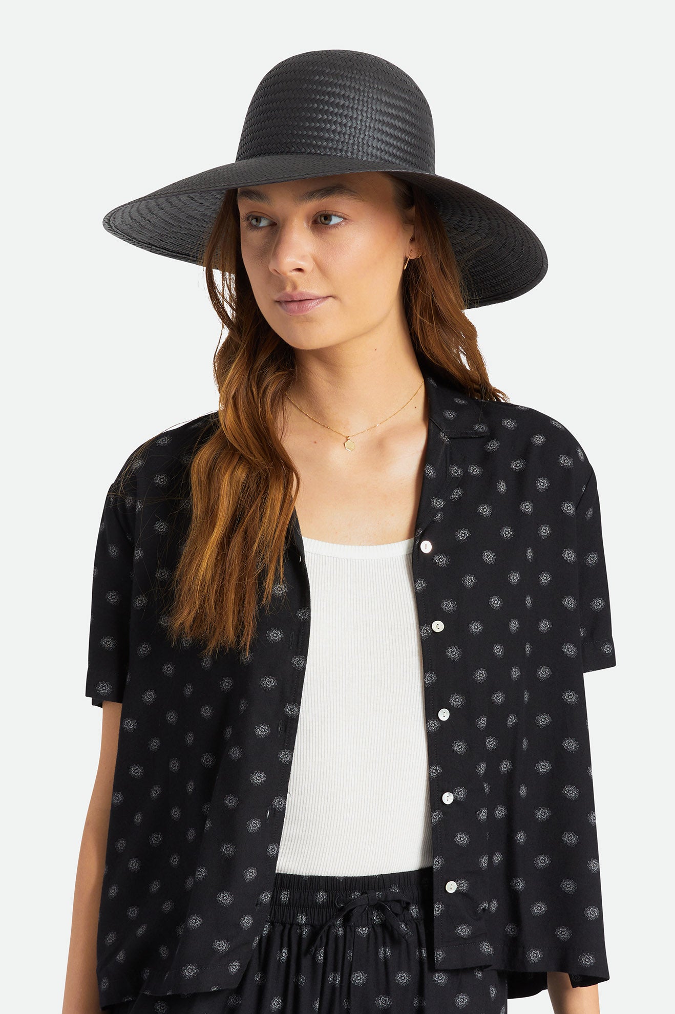 Czapki Damskie Brixton Janae Sun Hat Czarne | VJDQO-7318