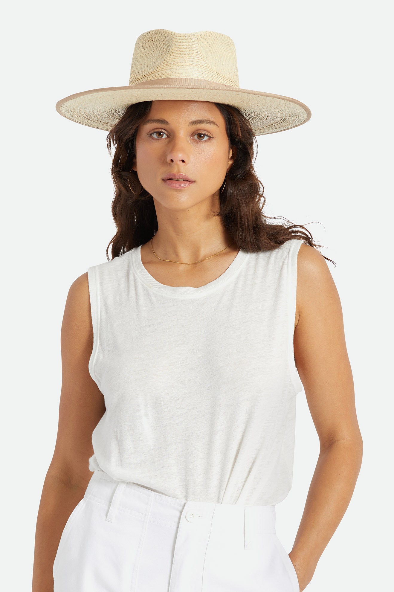 Czapki Damskie Brixton Jo Straw Rancher Hat Beżowe | ASCWN-4521