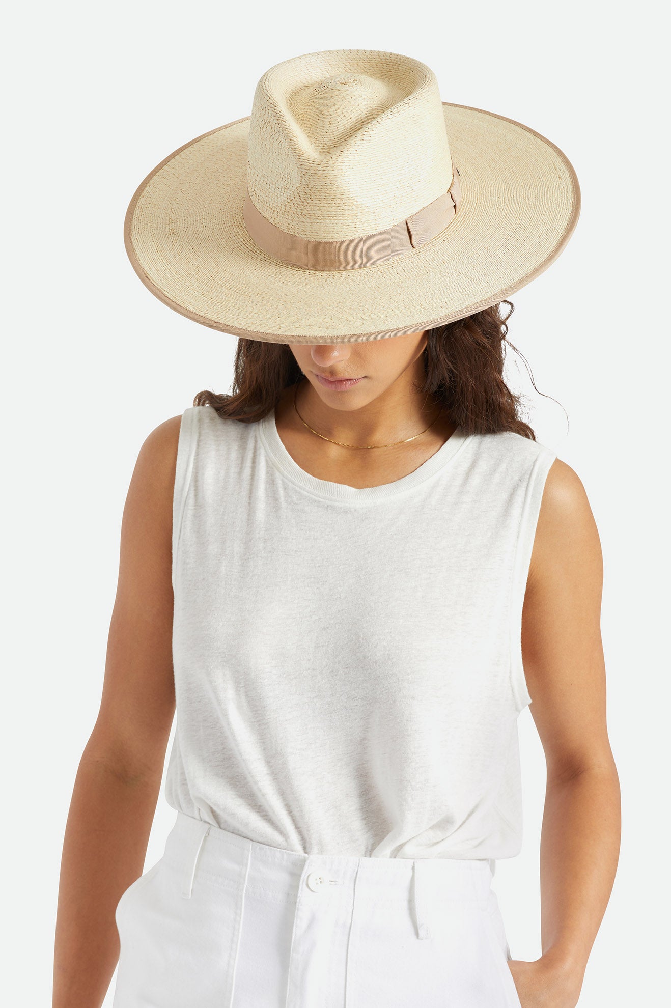 Czapki Damskie Brixton Jo Straw Rancher Hat Beżowe | ASCWN-4521