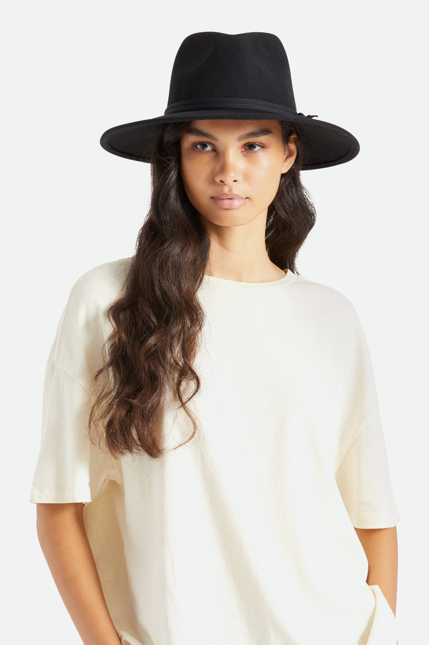 Czapki Damskie Brixton Joanna Felt Packable Hat Czarne | KRXFA-9742