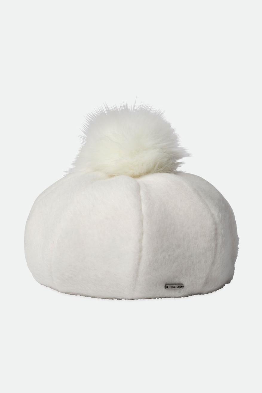 Czapki Damskie Brixton Natalie Oversized Pom Beret Białe | USXFD-0925