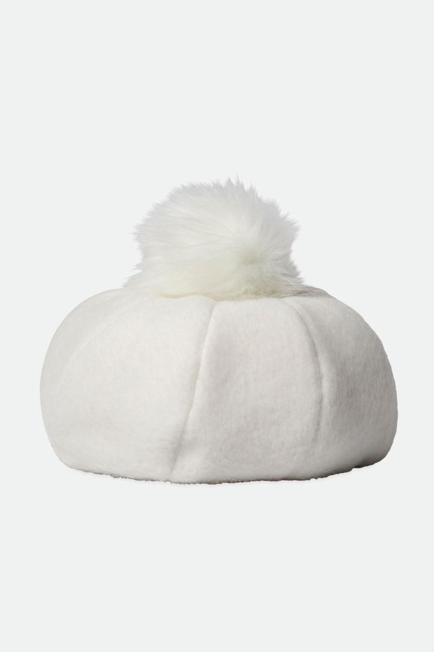 Czapki Damskie Brixton Natalie Oversized Pom Beret Białe | USXFD-0925