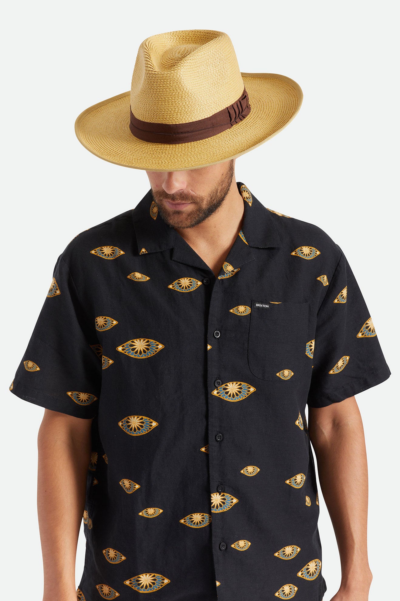 Czapki Damskie Brixton Reno Straw Hat Brązowe | TQOJP-2860