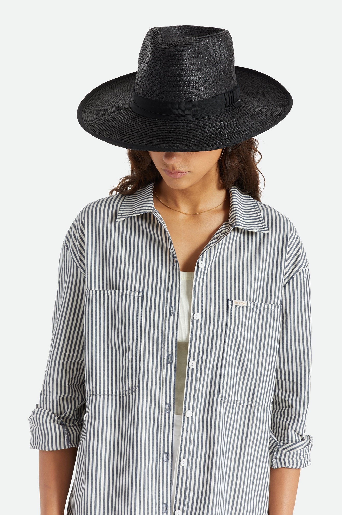 Czapki Damskie Brixton Reno Straw Hat Czarne | ZFUYB-5643