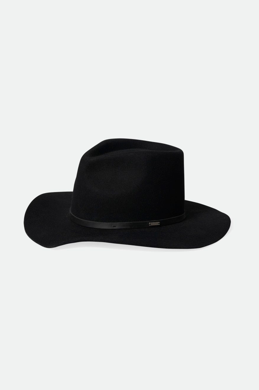 Czapki Damskie Brixton Whiskey River Cowboy Hat Czarne | CAXRV-1690