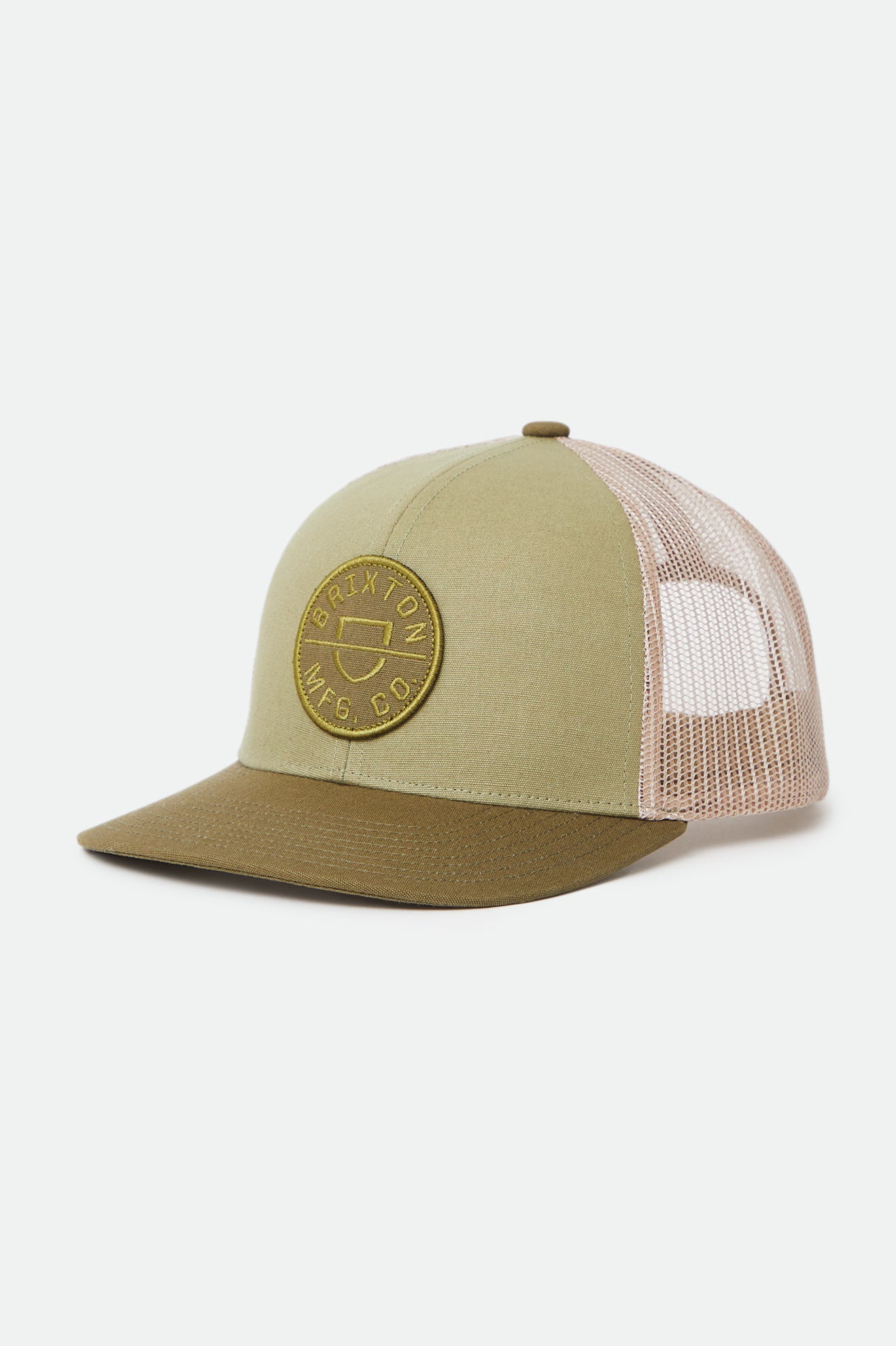 Czapki Męskie Brixton Crest NetPlus MP Mesh Cap Oliwkowe | BVLUD-2930