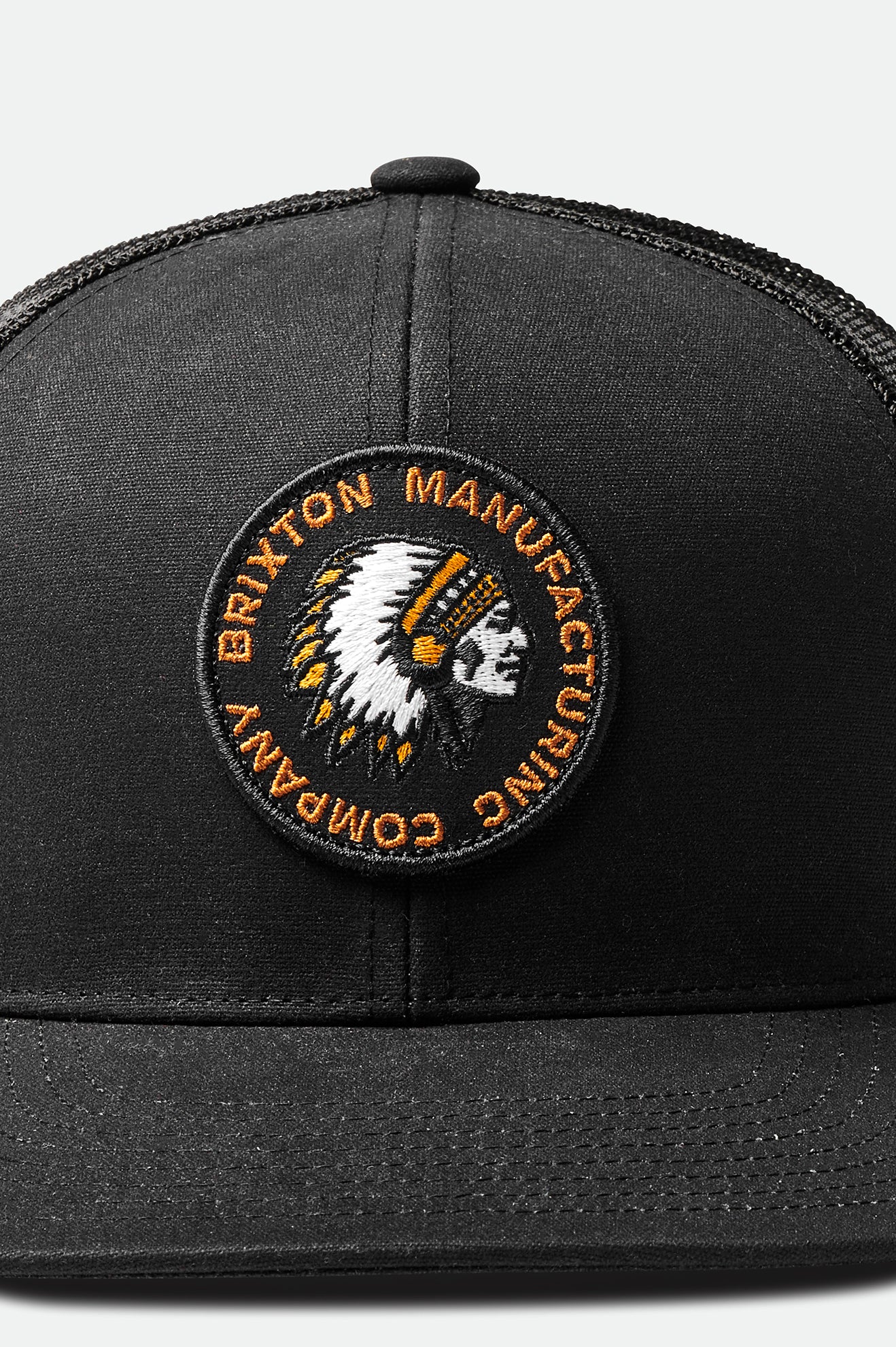 Czapki Męskie Brixton Rival Stamp NetPlus MP Trucker Hat Czarne | BUAWP-0817