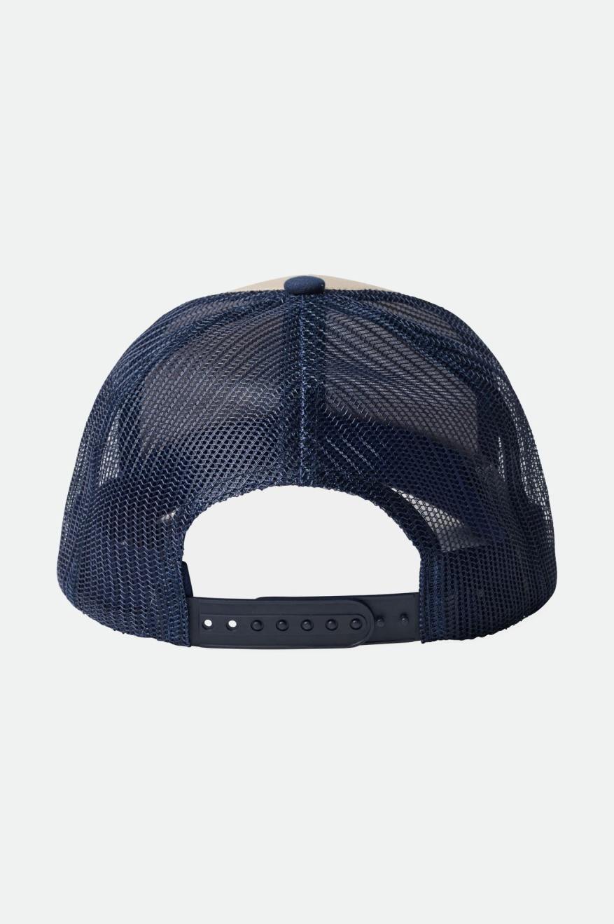 Czapki Męskie Brixton Rival Stamp NetPlus MP Trucker Hat Granatowe | QIRSC-9230