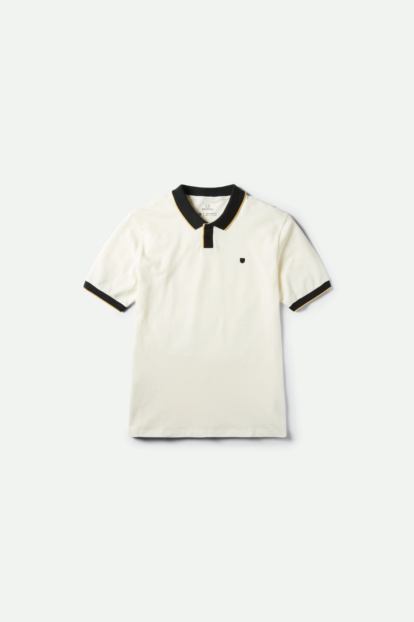 Dzianina Męskie Brixton Proper S/S Polo Białe Czarne | DYETP-2713