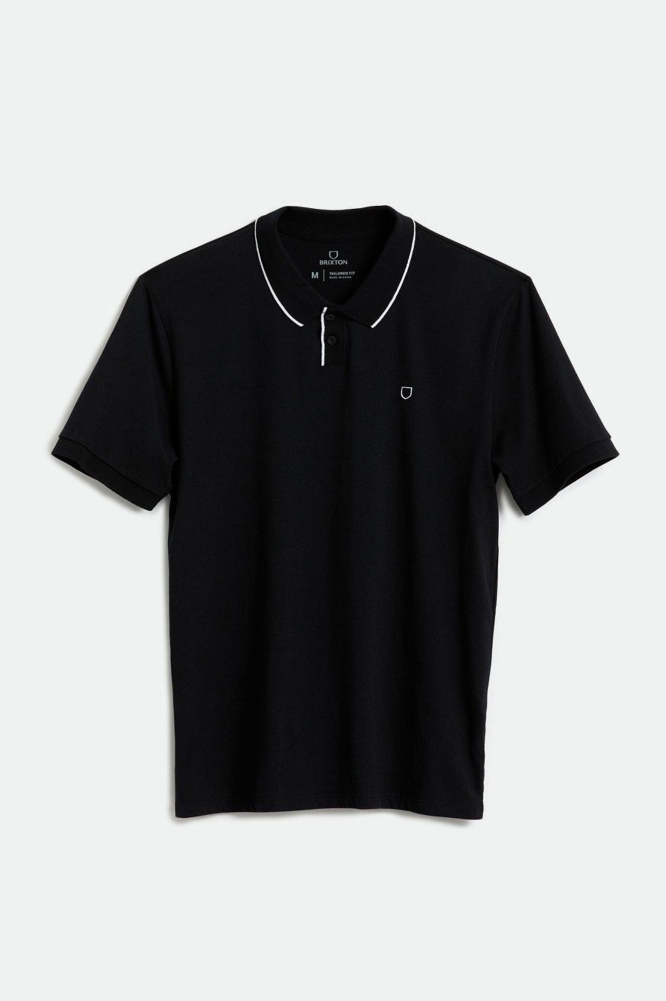 Dzianina Męskie Brixton Proper S/S Polo Czarne | KMWIS-8032