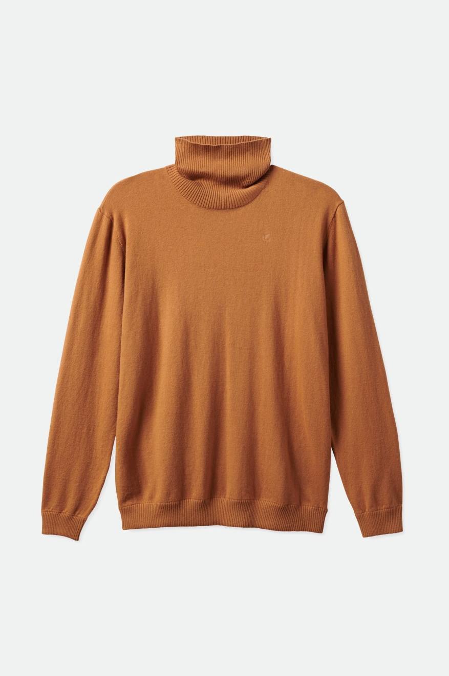 Dzianina Męskie Brixton Reserve Cashmere L/S Turtleneck Brązowe | BMPCQ-8239