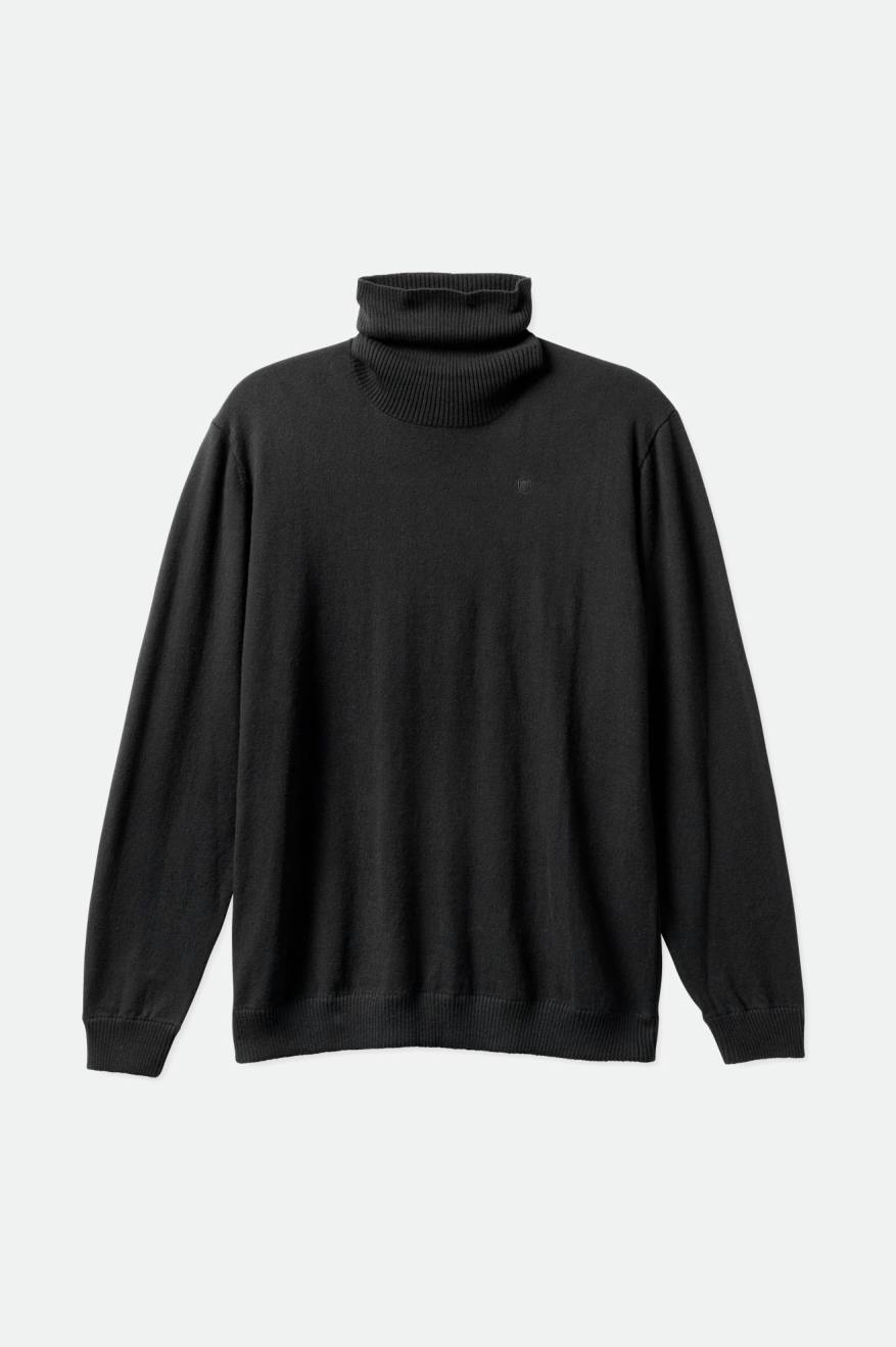 Dzianina Męskie Brixton Reserve Cashmere L/S Turtleneck Czarne | IZLYC-3586