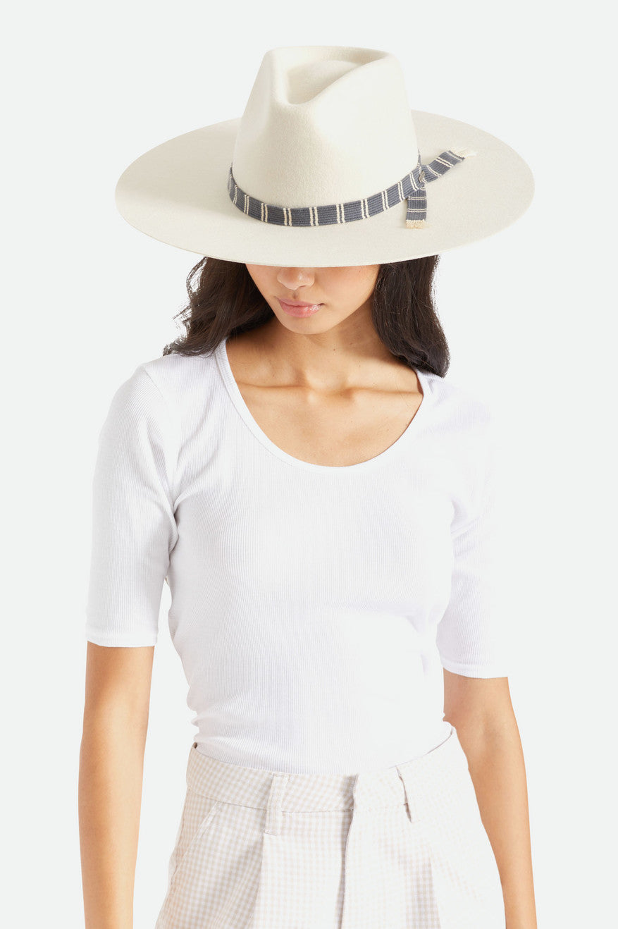 Fedory Damskie Brixton Leigh Felt Fedora Białe | ISNOE-9526