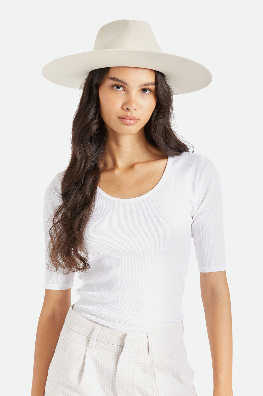 Fedory Damskie Brixton Leigh Felt Fedora Białe | ISNOE-9526