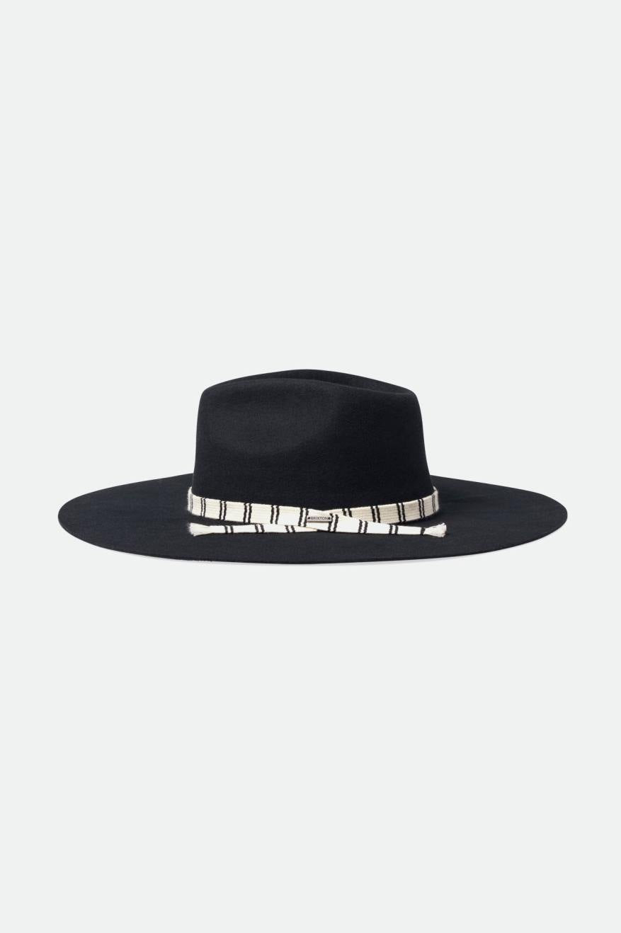 Fedory Damskie Brixton Leigh Felt Fedora Czarne | MQACB-3689