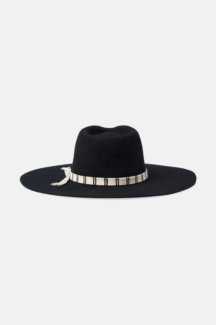 Fedory Damskie Brixton Leigh Felt Fedora Czarne | MQACB-3689