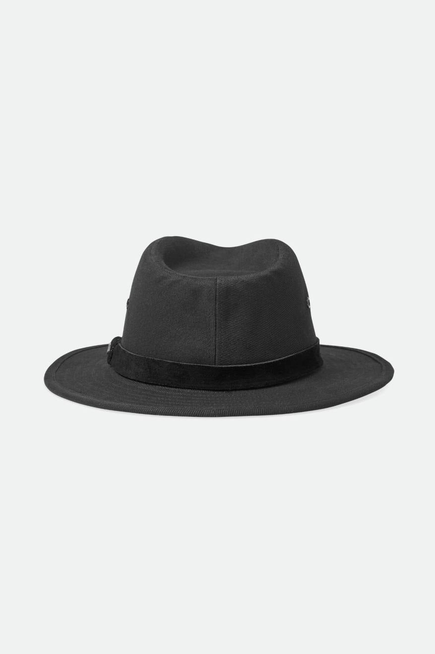 Fedory Damskie Brixton Messer Utility Adventure Fedora Czarne | BAIYP-2048