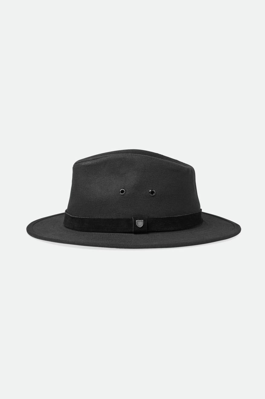 Fedory Damskie Brixton Messer Utility Adventure Fedora Czarne | BAIYP-2048