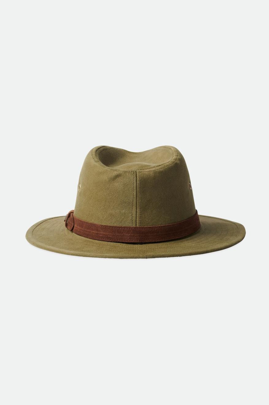 Fedory Damskie Brixton Messer Utility Adventure Fedora Oliwkowe | UISTF-2967