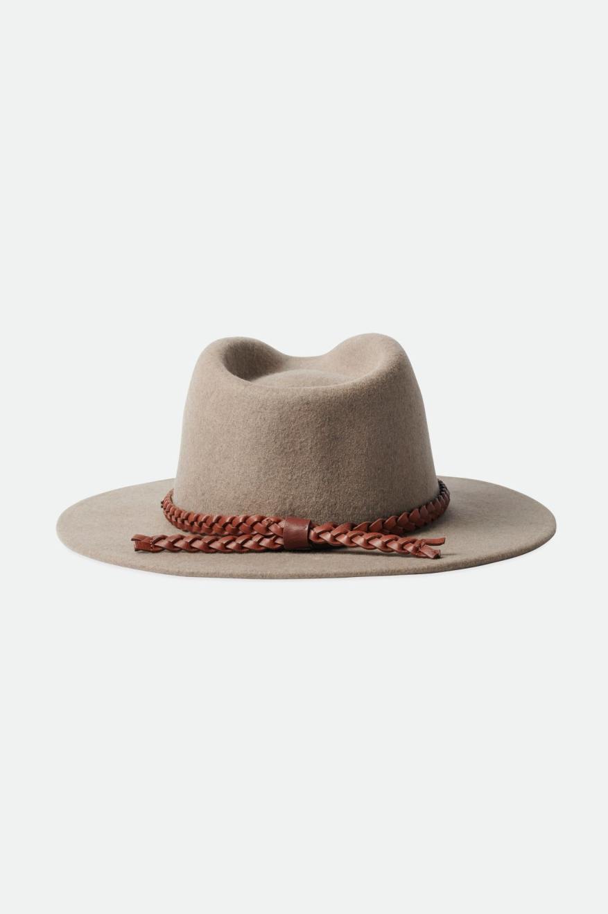 Fedory Damskie Brixton Messer Western Fedora Beżowe | GOJEA-0653