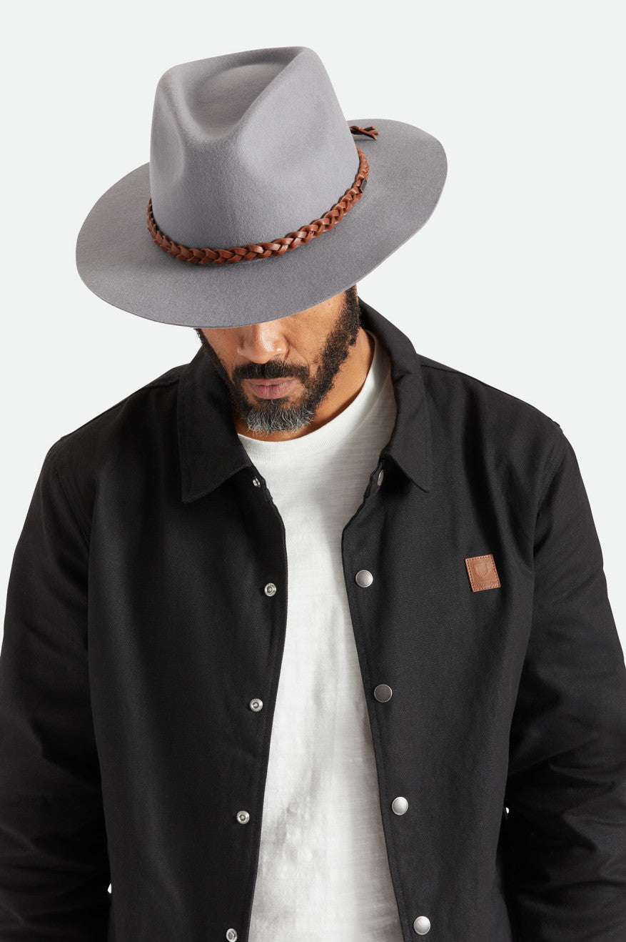 Fedory Damskie Brixton Messer Western Fedora Szare | UXCSZ-9746